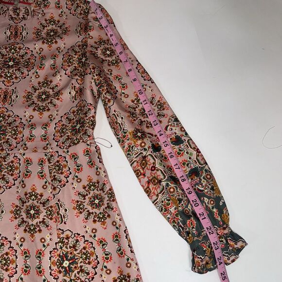 Boden Mariam Silk Maxi Dress Old Rose Intricate Tapestry Modest Church Women 4R - Picture 6 of 11